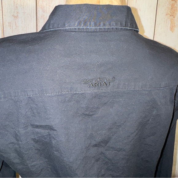 Ariat Women's Kirby Stretch Western Shirt- Black- Poplin- Sz XXL Semi-fitted - Picture 6 of 16